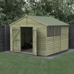 10 x 10 Beckwood Apex Shed with 4 Windows & Double Doors - Image 4