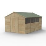 10 x 15 Beckwood Apex Shed with 6 Windows & Double Doors - Image 3