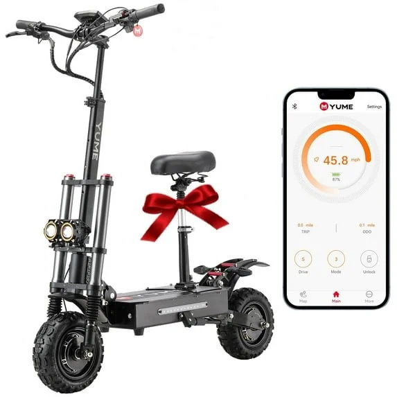M YUME SCOOTER Y11+ Dual Motors 6000W 50 Miles Long Range and 50 mph Fastests Electric Scooters for Adults