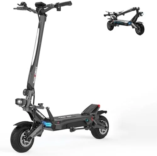 NANROBOT Electric Scooter Adults 50mph Dual Motor Electric Scooter with Suspension 80Miles Range Fast Sports Escooters Folding 10″ Off Road Tires 330LBS Max Loads Complies with UL2272 Certification