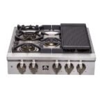 FORNO Spezia 30″ Gas Rangetop with 5 Sealed Burners in Stainless Steel, FCTGS5751-30