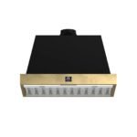 FORNO Espresso Vittorio 36″ 600 CFM Wall Mount Range Hood in Black and Antique Brass Trim with Remote Control, FRHWM5078-36BLK