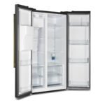 FORNO Espresso Salerno 36″ 20 cu. ft. Side-By-Side Refrigerator with Water and Ice Dispenser in Black with Antique Brass Handles FFRBI1844-36BLK - Image 3