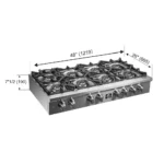 Forno Spezia 48-Inch 8-Burner Gas Rangetop with Griddle and Wok Ring, Stainless Steel (FCTGS5751-48) - Image 4