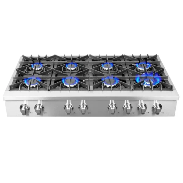 Forno Lseo 48-Inch 8-Burner Gas Rangetop with Griddle, Stainless Steel (FCTGS5737-48)