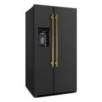 FORNO Espresso Salerno 36″ 20 cu. ft. Side-By-Side Refrigerator with Water and Ice Dispenser in Black with Antique Brass Handles FFRBI1844-36BLK - Image 2