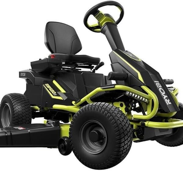 Ryobi 38 in Electric Rear-Engine Riding Lawn Mower