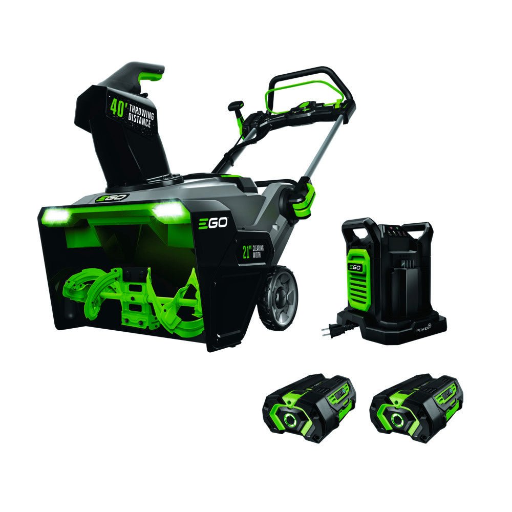 SNT2112_EGO_SNOW-BLOWER_22-0929_ON-WHITE.jpg EGO Power+ SNT2112 21" 56-Volt Cordless Snow Blower with Steel Auger with (2) 5.0Ah Batteries and Dual Port Charger Included - Image 1