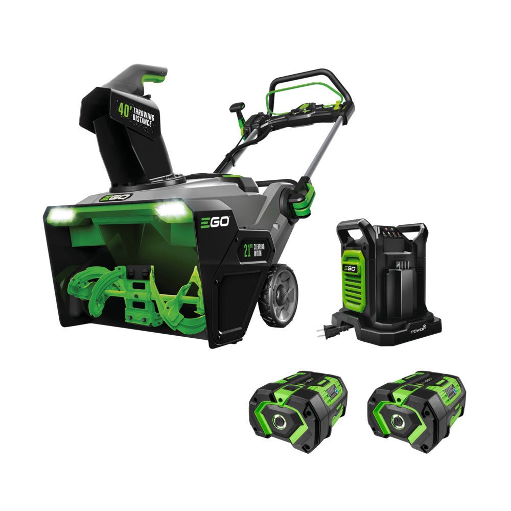 SNT2114_EGO_SNOW-BLOWER_22-0929_ON-WHITE.jpg EGO Power+ SNT2114 21" 56-Volt Cordless Snow Blower with Steel Auger with (2) 7.5Ah Batteries and Dual Port Charger Included - Image 1