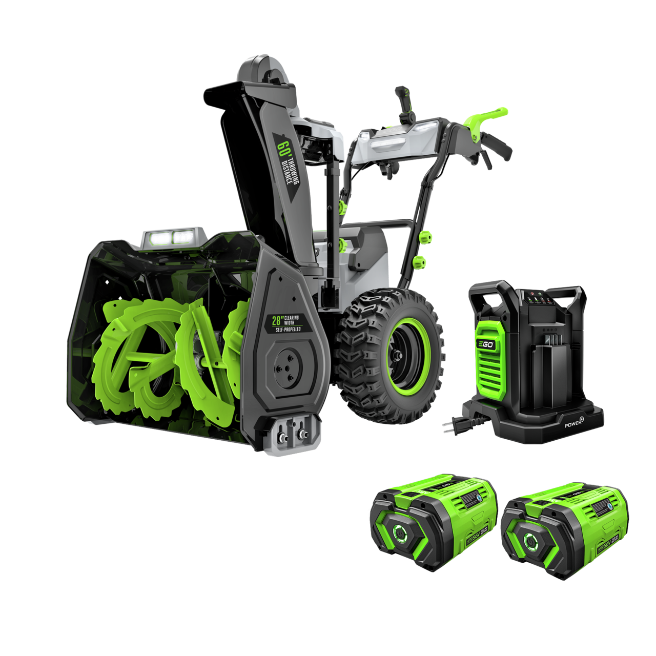 SNT2807.png EGO Power+ SNT2807 28 in. Self-Propelled 2-Stage Snow Blower with Peak Power™ and 2 x 12.0 Ah Batteries and Dual Port Charger - Image 1